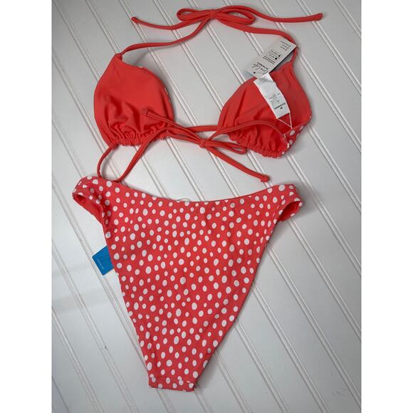 NWT Cupshe Reversible Polka Dot Bikini Top & Extra Cheeky Bottoms Set BUNDLE M - Picture 5 of 7